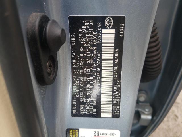 Photo 10 from auction – 2006 TOYOTA AVALON with VIN 4T1BK36B16U076403