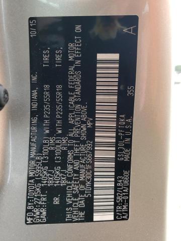 Photo 10 from auction – 2015 TOYOTA SIENNA XLE with VIN 5TDYK3DC1FS667992