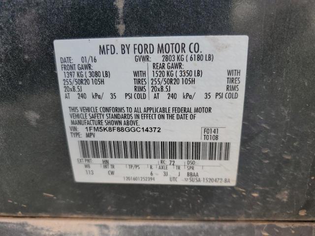 Фото 10 с аукциона – 2016 FORD EXPLORER L с VIN 1FM5K8F88GGC14372