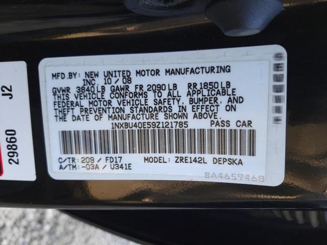 Photo 10 from auction – 2009 TOYOTA COROLLA BA with VIN 1NXBU40E59Z121785