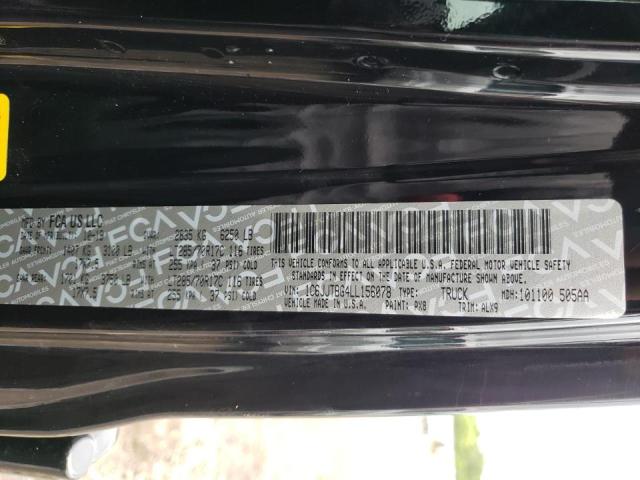 Photo 10 from auction – 2020 JEEP GLADIATOR with VIN 1C6JJTBG4LL156078