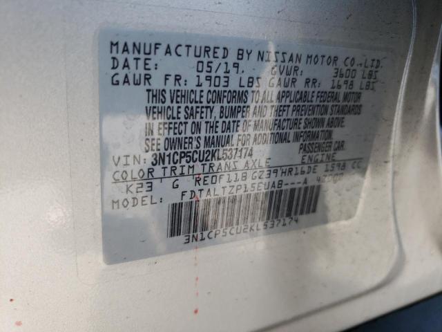 Photo 10 from auction – 2019 NISSAN KICKS S with VIN 3N1CP5CU2KL537174