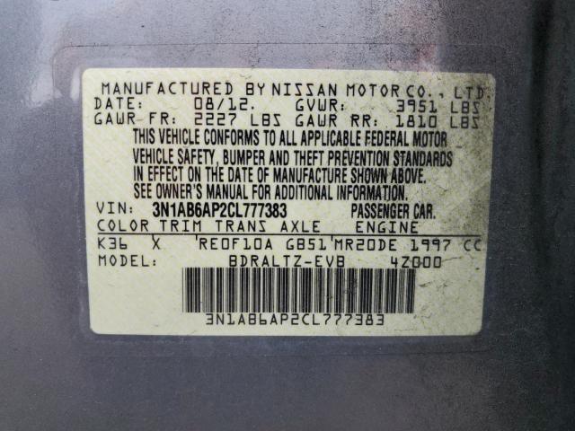Photo 10 from auction – 2012 NISSAN SENTRA 2.0 with VIN 3N1AB6AP2CL777383