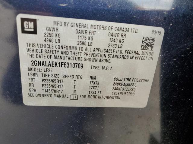 Photo 10 from auction – 2015 CHEVROLET EQUINOX LS with VIN 2GNALAEK1F6310709