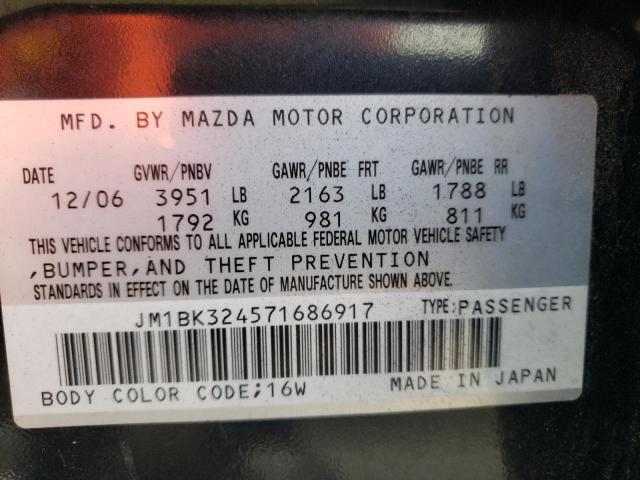 Photo 10 from auction – 2007 MAZDA 3 S with VIN JM1BK324571686917