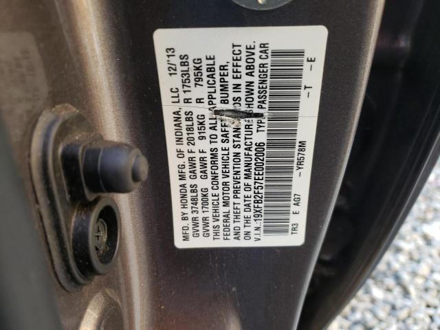 Photo 10 from auction – 2014 HONDA CIVIC LX with VIN 19XFB2F57EE002006