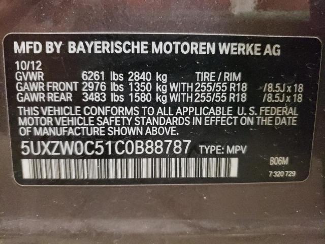 Photo 10 from auction – 2012 BMW X5 XDRIVE3 with VIN 5UXZW0C51C0B88787