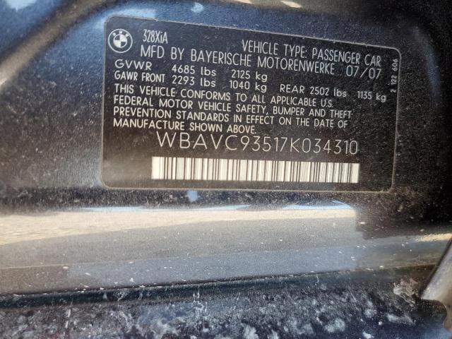 Photo 10 from auction – 2007 BMW 328 XI with VIN WBAVC93517K034310
