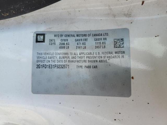 Photo 10 from auction – 2015 CHEVROLET CAMARO LT with VIN 2G1FD1E31F9232671