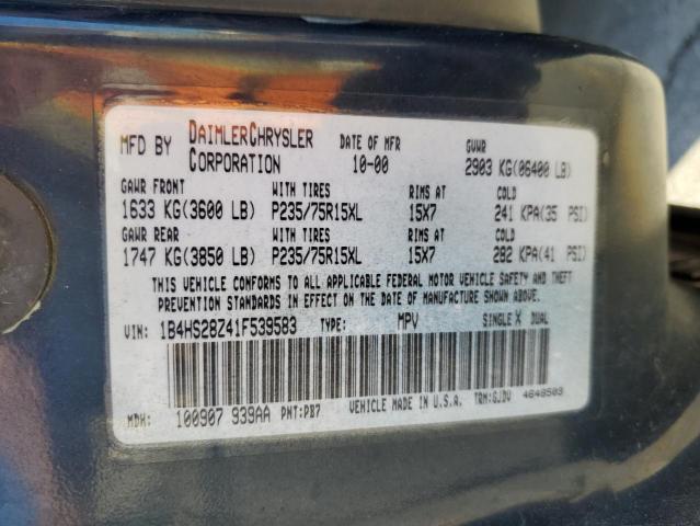 Photo 10 from auction – 2001 DODGE DURANGO with VIN 1B4HS28Z41F539583
