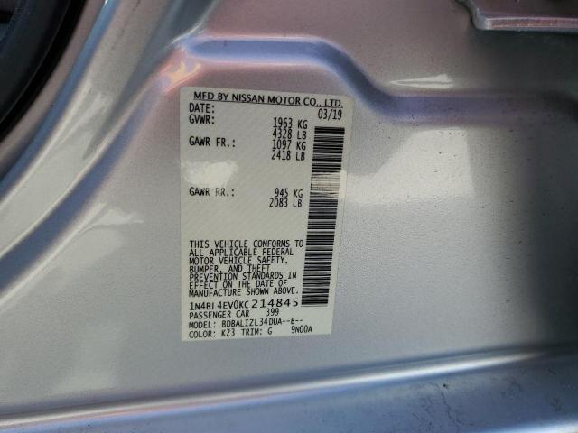 Photo 10 from auction – 2019 NISSAN ALTIMA SL with VIN 1N4BL4EV0KC214845