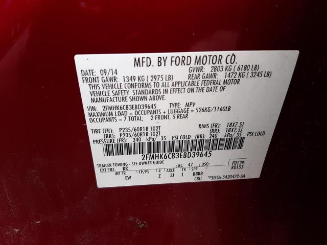 Photo 10 from auction – 2014 FORD FLEX SEL with VIN 2FMHK6C83EBD39645