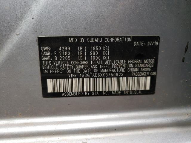 Photo 10 from auction – 2019 SUBARU IMPREZA PR with VIN 4S3GTAD6XK3750923