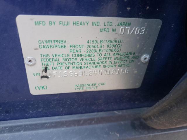 Photo 10 from auction – 2004 SUBARU FORESTER 2 with VIN JF1SG63684H718156