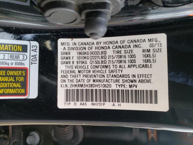 Photo 10 from auction – 2013 HONDA CR-V LX with VIN 2HKRM3H38DH510620