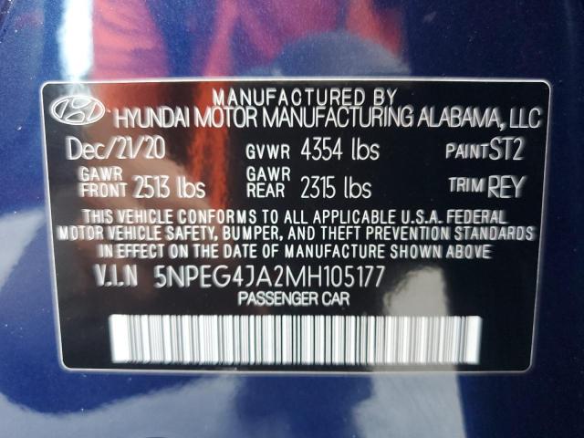 Photo 10 from auction – 2021 HYUNDAI SONATA SE with VIN 5NPEG4JA2MH105177