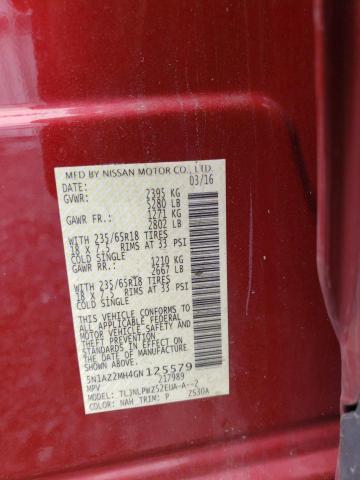 Photo 10 from auction – 2016 NISSAN MURANO S with VIN 5N1AZ2MH4GN125579