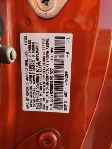 Photo 10 from auction – 2003 HONDA ELEMENT EX with VIN 5J6YH28563L051927