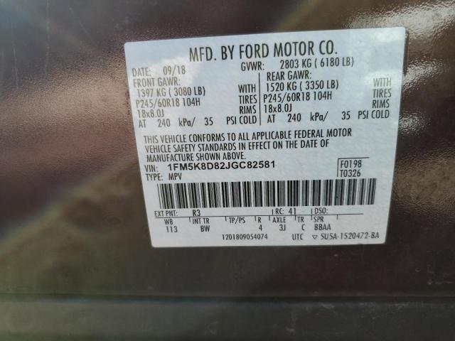 Photo 10 from auction – 2018 FORD EXPLORER X with VIN 1FM5K8D82JGC82581