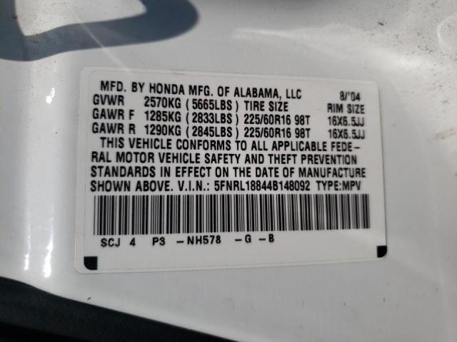 Photo 10 from auction – 2004 HONDA ODYSSEY EX with VIN 5FNRL18844B148092