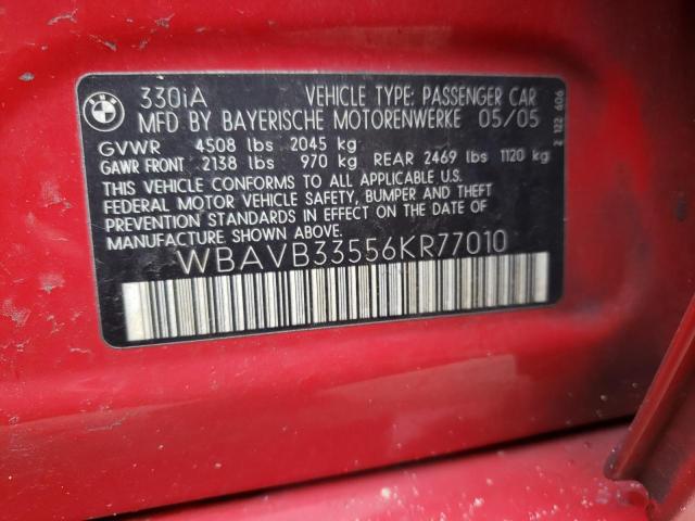Photo 10 from auction – 2006 BMW 330 I with VIN WBAVB33556KR77010