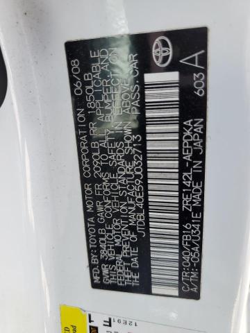 Photo 10 from auction – 2009 TOYOTA COROLLA BA with VIN JTDBL40E59J032713