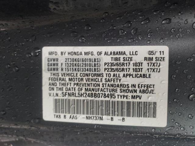 Photo 10 from auction – 2011 HONDA ODYSSEY LX with VIN 5FNRL5H24BB078495