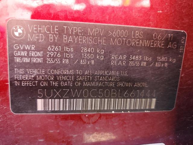 Photo 10 from auction – 2011 BMW X5 XDRIVE3 with VIN 5UXZW0C50BL661444