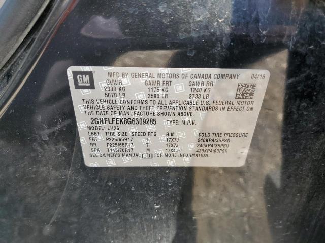 Photo 10 from auction – 2016 CHEVROLET EQUINOX LT with VIN 2GNFLFEK8G6309285