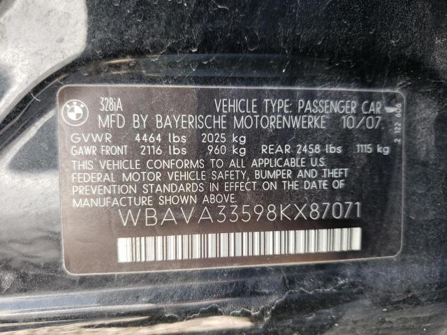 Photo 10 from auction – 2008 BMW 328 I with VIN WBAVA33598KX87071