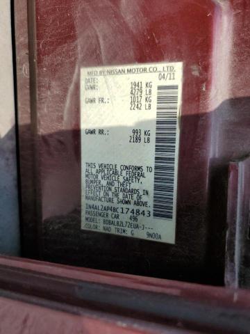 Photo 10 from auction – 2011 NISSAN ALTIMA BAS with VIN 1N4AL2AP4BC174843