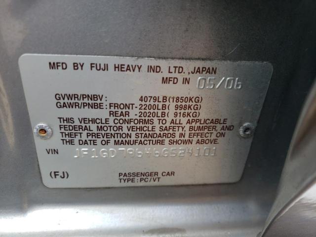 Photo 10 from auction – 2006 SUBARU IMPREZA WR with VIN JF1GD79646G524101