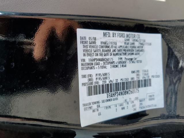 Photo 10 from auction – 2008 FORD FOCUS S/SE with VIN 1FAHP34N08W260175