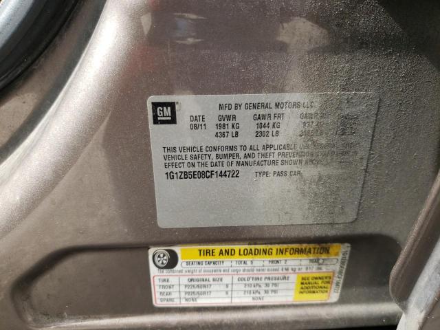 Photo 10 from auction – 2012 CHEVROLET MALIBU LS with VIN 1G1ZB5E08CF144722