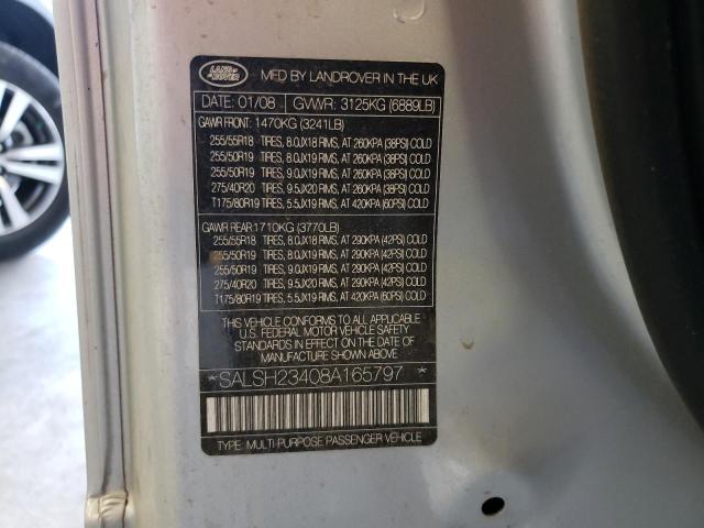 Photo 10 from auction – 2008 LAND ROVER RANGE ROVE with VIN SALSH23408A165797