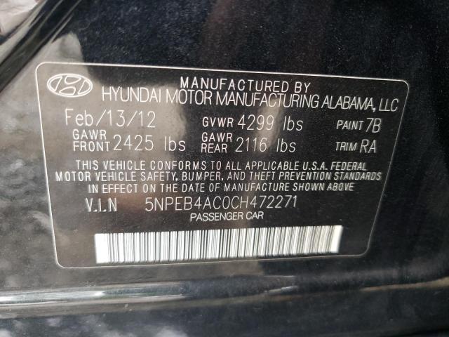 Photo 10 from auction – 2012 HYUNDAI SONATA GLS with VIN 5NPEB4AC0CH472271