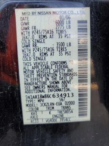Photo 10 from auction – 2006 NISSAN PATHFINDER with VIN 5N1AR18W86C634913