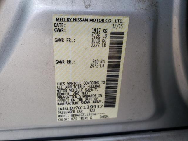 Photo 10 from auction – 2016 NISSAN ALTIMA 2.5 with VIN 1N4AL3AP7GC139937