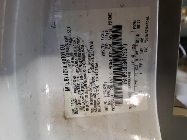 Photo 10 from auction – 2008 FORD FOCUS SE with VIN 1FAHP35N58W125370