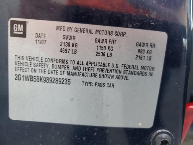 Photo 10 from auction – 2008 CHEVROLET IMPALA LS with VIN 2G1WB58K989289235