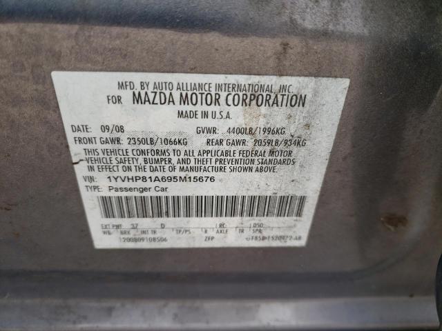 Photo 10 from auction – 2009 MAZDA 6 I with VIN 1YVHP81A695M15676