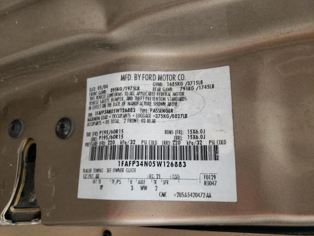Photo 10 from auction – 2005 FORD FOCUS ZX4 with VIN 1FAFP34N05W126883