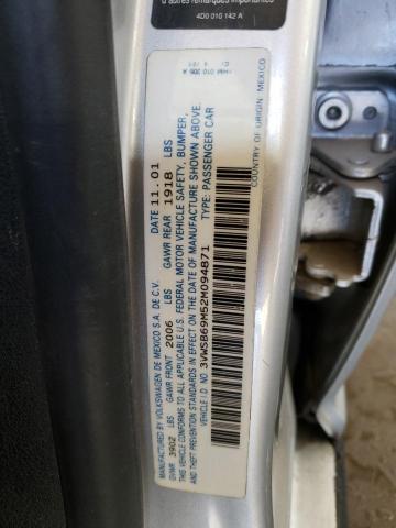 Photo 10 from auction – 2002 VOLKSWAGEN JETTA GLS with VIN 3VWSB69M52M094871