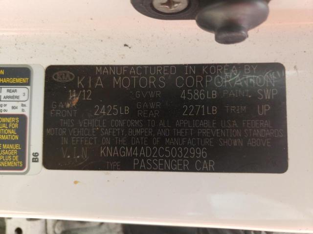 Photo 10 from auction – 2012 KIA OPTIMA HYB with VIN KNAGM4AD2C5032996
