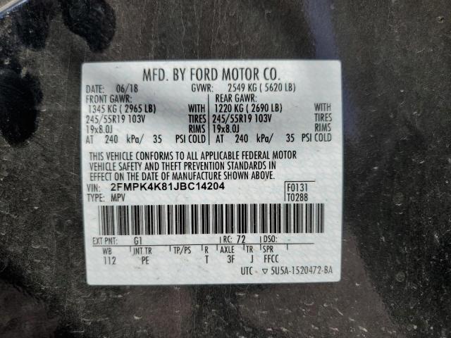 Photo 10 from auction – 2018 FORD EDGE TITAN with VIN 2FMPK4K81JBC14204