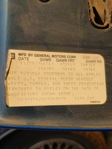 Photo 10 from auction – 1989 OLDSMOBILE CUTLASS CA with VIN 1G3NT54U1KM241570