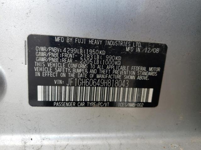 Photo 10 from auction – 2009 SUBARU IMPREZA 2. with VIN JF1GH60649H818043