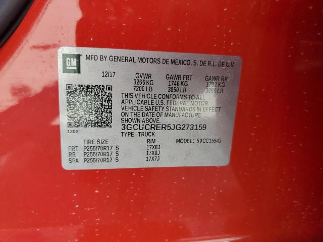 Photo 10 from auction – 2018 CHEVROLET SILVERADO with VIN 3GCUCRER5JG273159