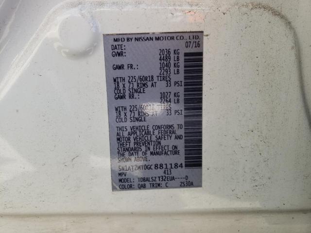 Photo 10 from auction – 2016 NISSAN ROGUE S with VIN 5N1AT2MT0GC881184