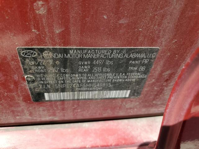 Photo 10 from auction – 2017 HYUNDAI SONATA SE with VIN 5NPE24AF5HH549895